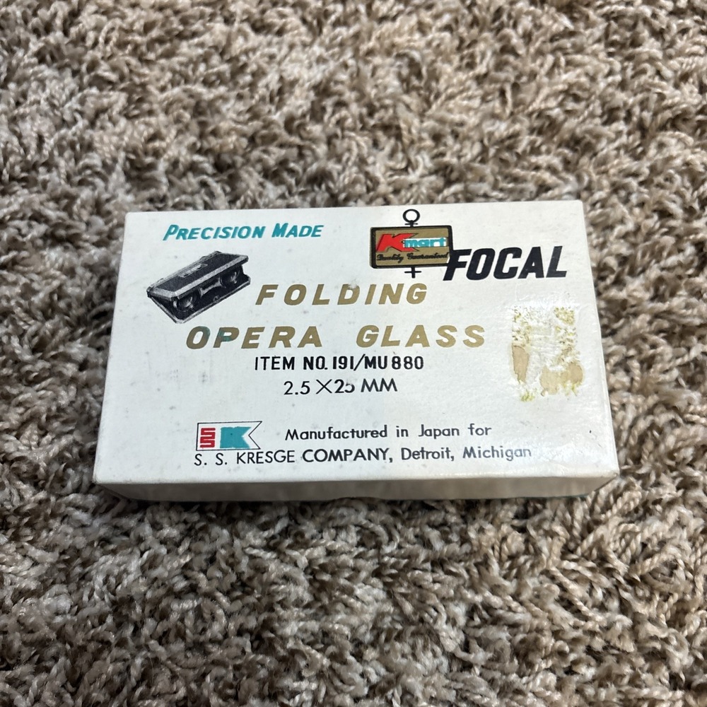 KMart Focal Folding Opera Glass Binoculars 2.5x25mm Japan Inc Orig Box Very Nice
